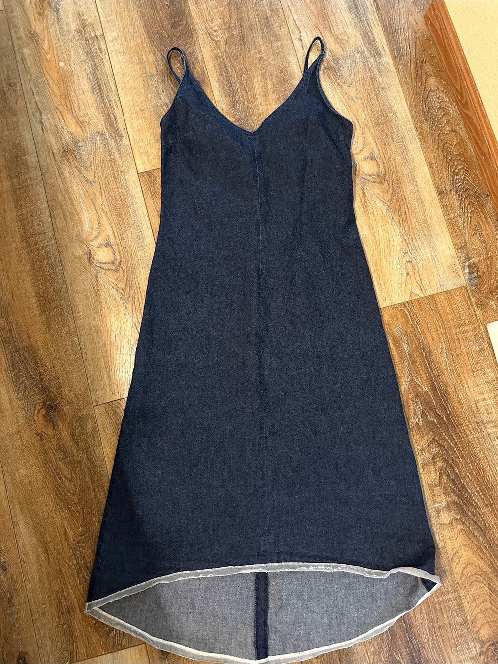 DKNY denim stretch slip dress midi size 4